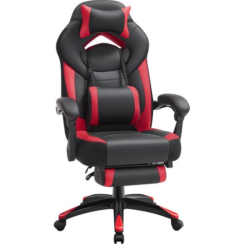 SONGMICS Gaming-Stuhl, Bürostuhl, höhenverstellbar, Rot