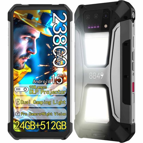 8849 Tank 2 Pro Outdoor Smartphone Android 15, 6,79" Outdoor Handy Ohne Vertrag mit Projektor, 24GB+512GB IP68 Rugged Smartphone 23800mAh, OTG/97dB
