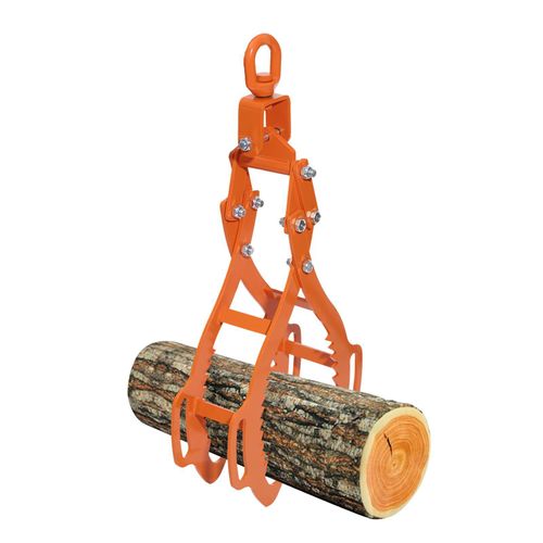 Baumstammhebezange, Holzzange mit 4 Klauen, Zange zum Heben von Baumstämmen, Orange