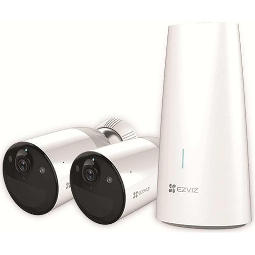 EZVIZ, BC1-B2 Kameraset 2K+ mit Sirene & Basisstation, Weiß