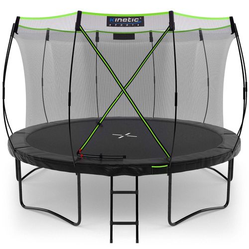 KINETIC SPORTS Trampolin Outdoor 'Ultimate Pro' Ø 244/305/366/427 cm – Gartentrampolin, Kindertrampolin mit Leiter, bis zu 160 kg