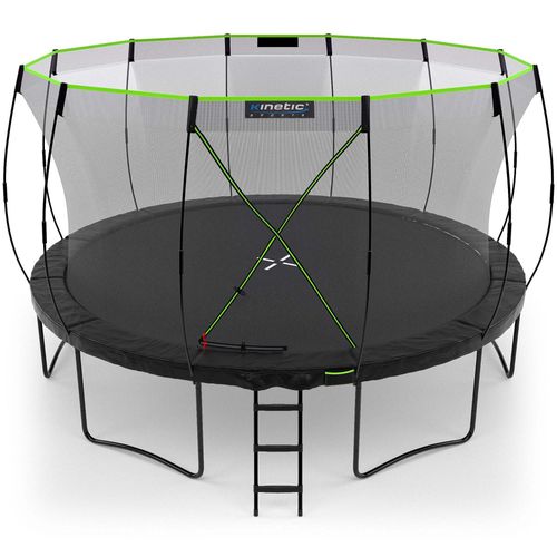 KINETIC SPORTS Trampolin Outdoor 'Ultimate Pro' Ø 244/305/366/427 cm – Gartentrampolin, Kindertrampolin mit Leiter, bis zu 160 kg