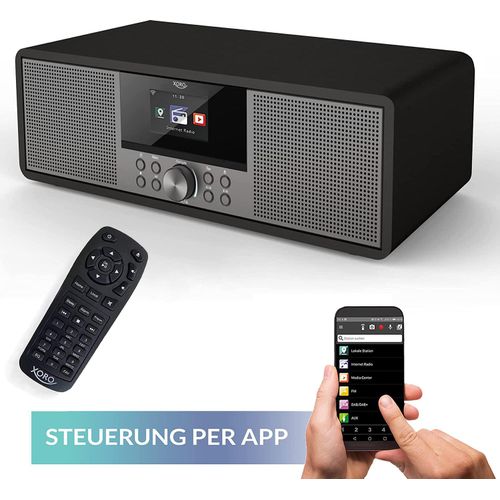 XORO HMT 600 All-in-One Stereo-Internetradio, CD Player, Spotify Connect, DAB,DAB+,FM, 20 W, FLAC,MP3,WAV,WMA, TFT-LCD