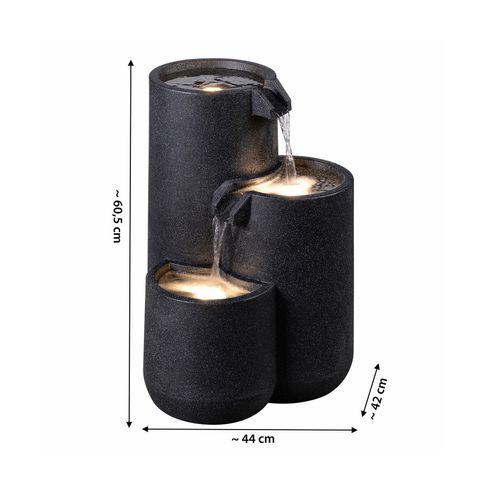 Tchibo - 3-stufiger LED-Gartenbrunnen »Brahma« - 44x42x60,5cm - anthrazit - Polyethylen