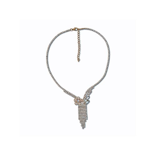 Steuer Modeschmuck Collierkette Strasscollier goldfarben