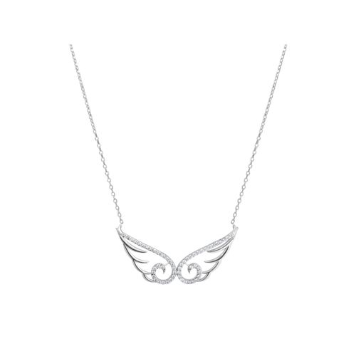 Dkeniz Kette Engelsflügelkette 925/- Sterling Silber rhodiniert Zirkonia Weiß