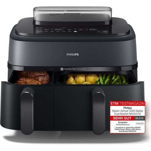 Philips 5000 series , Heißluftfritteuse, 9 l, 1,4 kg, Rapid Air, 40 °C, 200 °C