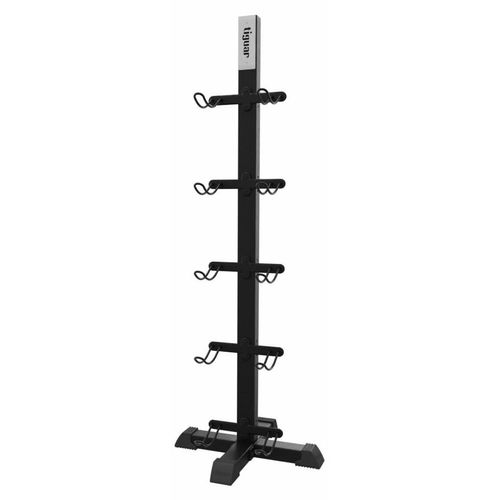 tiguar Powerbag Rack für 5 Powerbags Robuster Ständer für Powerbags unterschiedlicher Größen, platzsparend, stabile Stahlkonstruktion, rutschfest, ideal für Fitnessstudios, Schwarz, 66,4 x 66,4 x 18