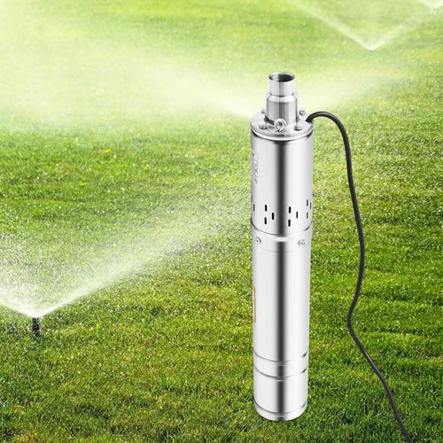 Wasserpumpe - Tiefbrunnenpumpe Tauchpumpe - Ø 8,9 cm - 220–240 V - 2 m³/h - 2850 U/min - Edelstahl - Sandverträglich