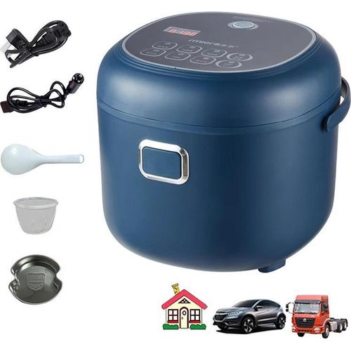 Reiskocher für Babynahrung - Elektrischer Mini-Reiskocher - 2 l - 200 W - 220 V EU-Stecker - Kocht Reis, Brei, Eier - Blau