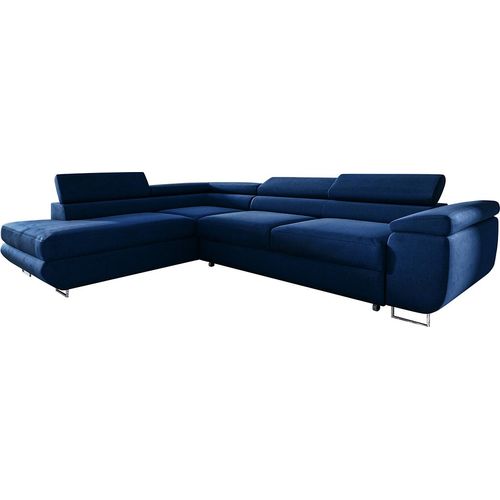 Ecksofa links umwandelbar 4-Sitzer Lyam Blau