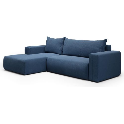 Ecksofa links umwandelbar 3-Sitzer Truhe Bliss Blau