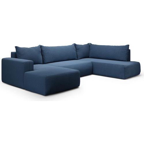 U-Sofa 5-sitzig umbaubar Truhe Bliss Blau