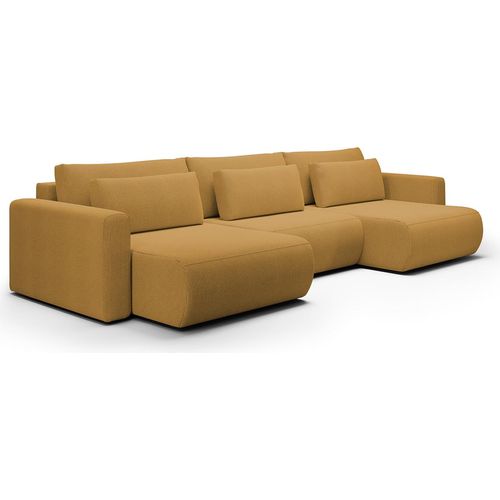 U-Sofa 4-sitzig umbaubar Truhe Evy Gelb