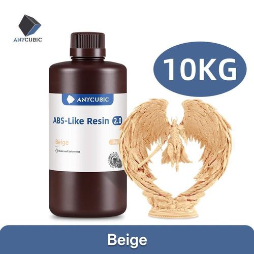 3D-Druckerharz (Resin) - ABS-Like Resin 2.0 - 10 kg - Hohe Zähigkeit & Widerstandsfähigkeit - Schnelle Aushärtung - Hohe Präzision - Für LCD - Beige