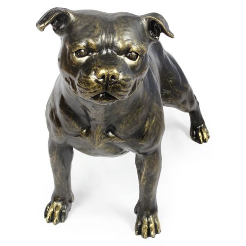 Staffordshire Bull Terrier, Staffordshire Bullterrier - Lebensgroße Hundestatue, Figur im Maßstab 1:1, Statue für den Garten von Art-Dog