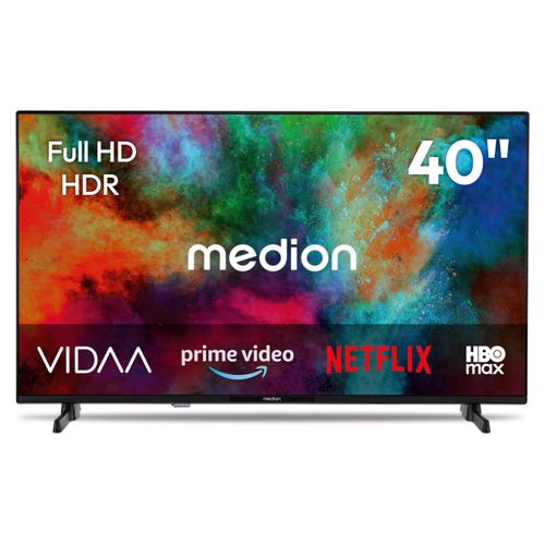 MEDION 100,3 cm (40 Zoll) Full HD Fernseher (Smart-TV, HDR, VIDAA Store, Prime Video, Disney+, DAZN, Paramount+, HbbTV, PVR, Bluetooth, MD 840101)