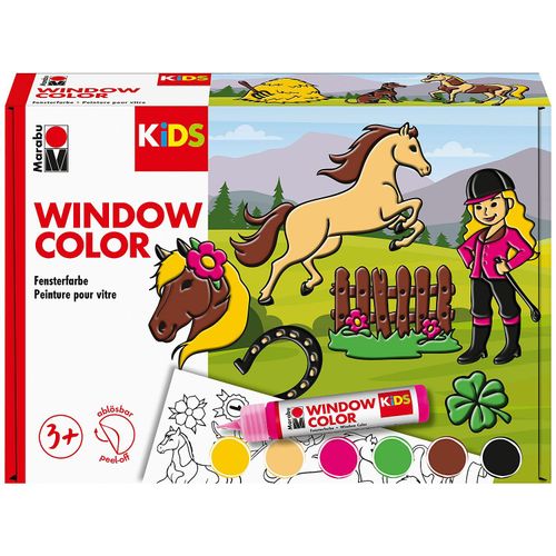 Marabu KiDS Window Color-Set "Ponyhof", 6x 25 ml