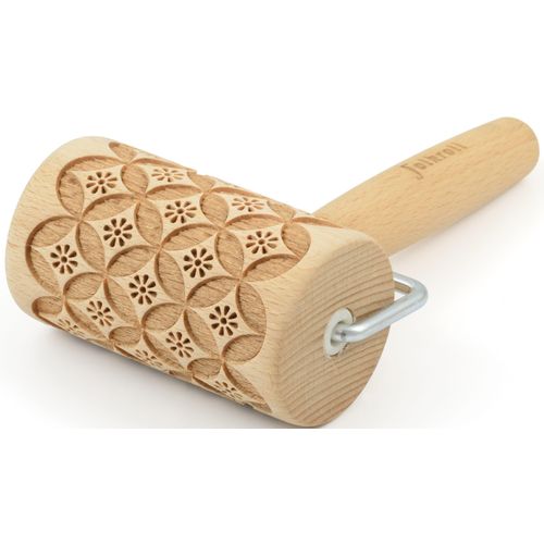 Teigroller FOLKROLL "3D-Motiv-Teigrolle", braun, L:9,5cm, Massivholz, Teigroller, China