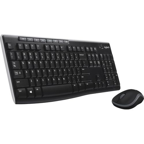 Logitech MK270, Volle Größe (100%), Kabellos, RF Wireless, Schwarz, Maus enthalten