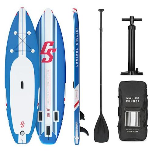 CAPITAL SPORTS Lanikai Cruiser 9.8 aufblasbares Paddelboard SUP-Board-Set, Set: Board + Paddel + Leash + Rucksack + Pumpe, Cruiser Shape, Teleskop-Paddel