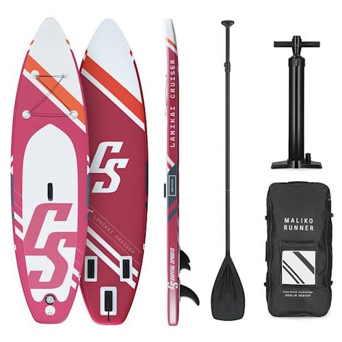 CAPITAL SPORTS Lanikai Cruiser 9.8 , aufblasbares Paddelboard SUP-Board-Set, Set: Board + Paddel + Leash + Rucksack + Pumpe, Cruiser Shape, Teleskop-Paddel