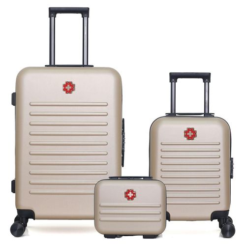SWISS KOPPER – 3ER-SET – Wochenendkoffer, Handgepäckkoffer XXS und Kosmetikkoffer WIL