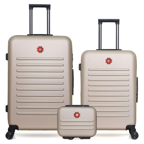 SWISS KOPPER – 3ER-SET – Großformatige Koffer, Wochenendkoffer und Kosmetikkoffer WIL