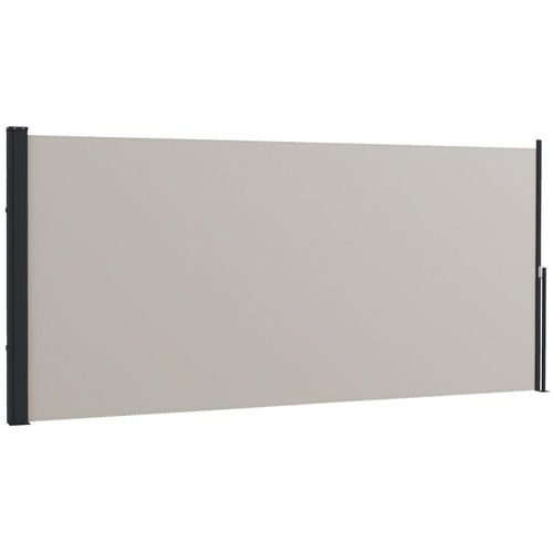 Seitenmarkise Ausziehbar, 300 X 140Cm Gartenmarkise, Sichtschutzwand Mit Uv-Schutz, Windschutz, Metall, Polyester, Hellgrau