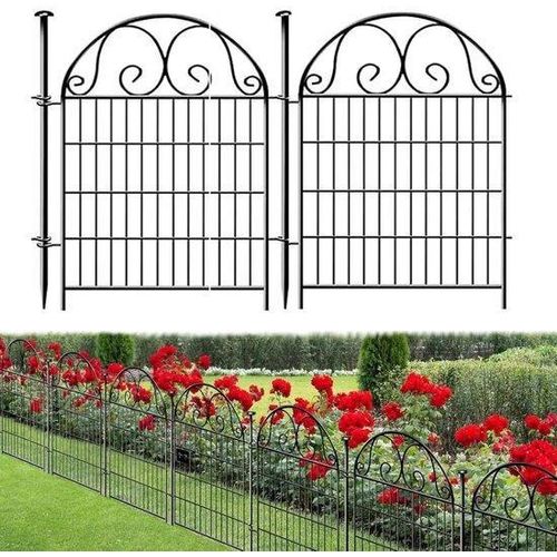 Gartenzaun - Dekorative metallene Umzäunung - 90 cm hoch x 70 cm breit