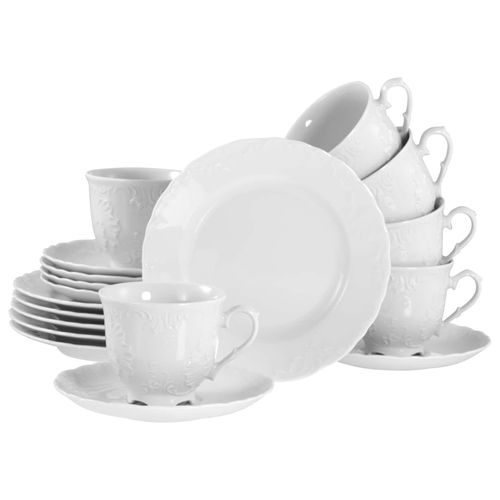 CreaTable - 12618 Rokoko Weiss, Kaffeeservice 18-tlg