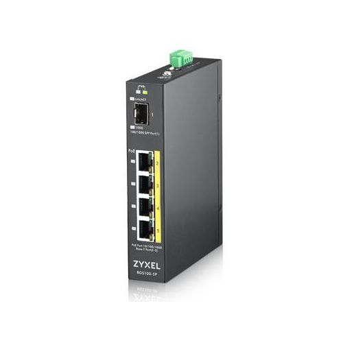 ZyXEL RGS100-5P 4-Port Gigabit 1-Port Gigabit-SFP PoE Switch