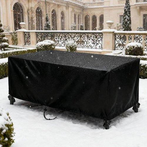 Wasserschutz-Terrarabatte aus 420D-Oxford-Tuch - 275 x 275 x 30 cm - Schwarz