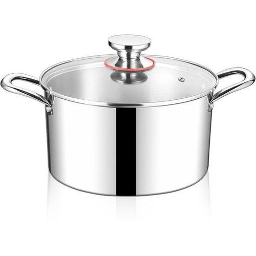RVS Kessel mit Glasdeckel - 26 cm - 6 Liter Fassungsvermögen