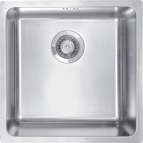 Design Stahlspülbecken, 1-Becken - stahl gebürstet - 440 x 440 x 200 mm