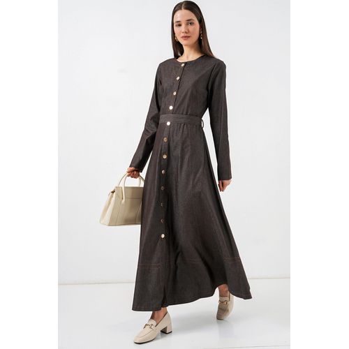 Gürteldesign Denim-Midikleid