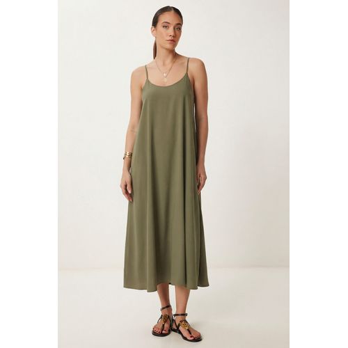 Losse Midi-jurk met U-hals