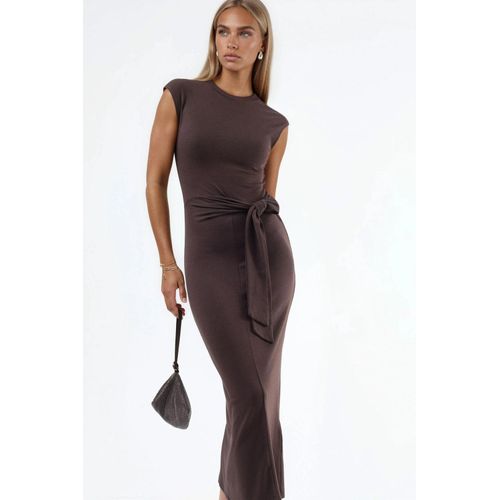 Midi-Kleid mit Bindungsdetails