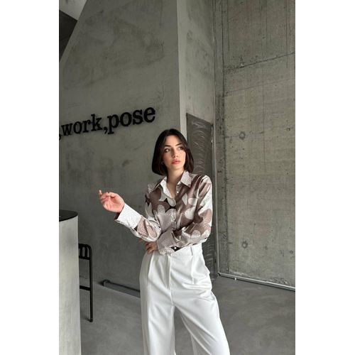 Geometrisches Muster Button-Up Hemd