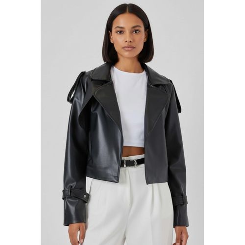 Faux leren motorjack