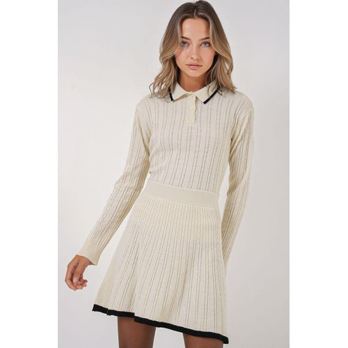 Polo Kragen Textuur Gebreid Co-Ord Set