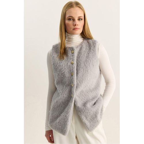 Pluche Vest met Knopenclosure