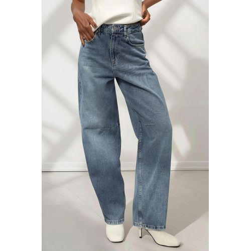 Weite Beinseiten Baggy-Jeans