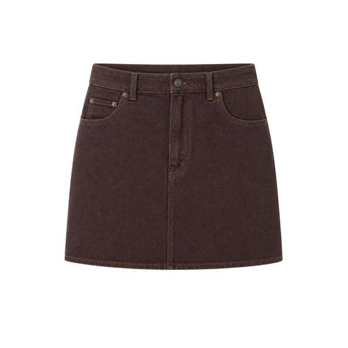 Hoge Taille A-Lijn Denim Minirok met Knopenclosure