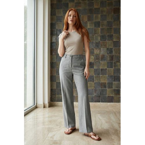 Maßgeschneiderte gerade Mid-Waist-Hosen