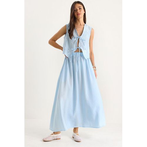 Bluse-Rock Co-Ord mit Bindeband