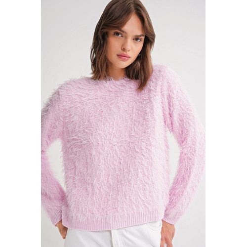 Weicher Plüschstruktur Strickpullover