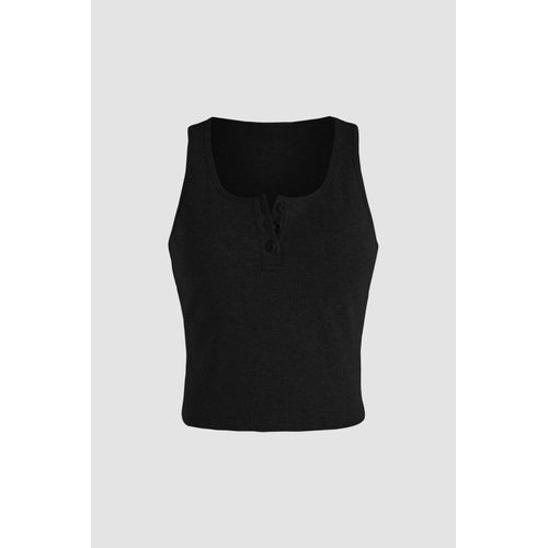 Basic-Button-Detailiert Cropped Top