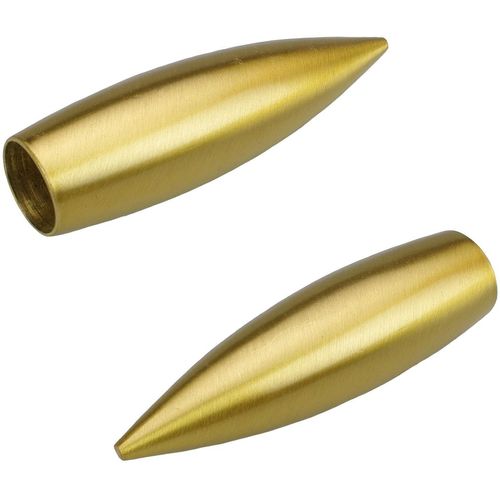 Gardinenstangen-Endstück LIEDECO "Bullet", gold (goldfarben, matt), H:2,2cm L:8cm Ø:1,6cm, Gardinenstangenendstücke, Gardinenstangen-Endstück, für Gardinenstangen Ø 16 mm