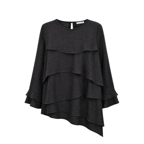 Fröbelige Lange Mouwen Crew Neck Blouse